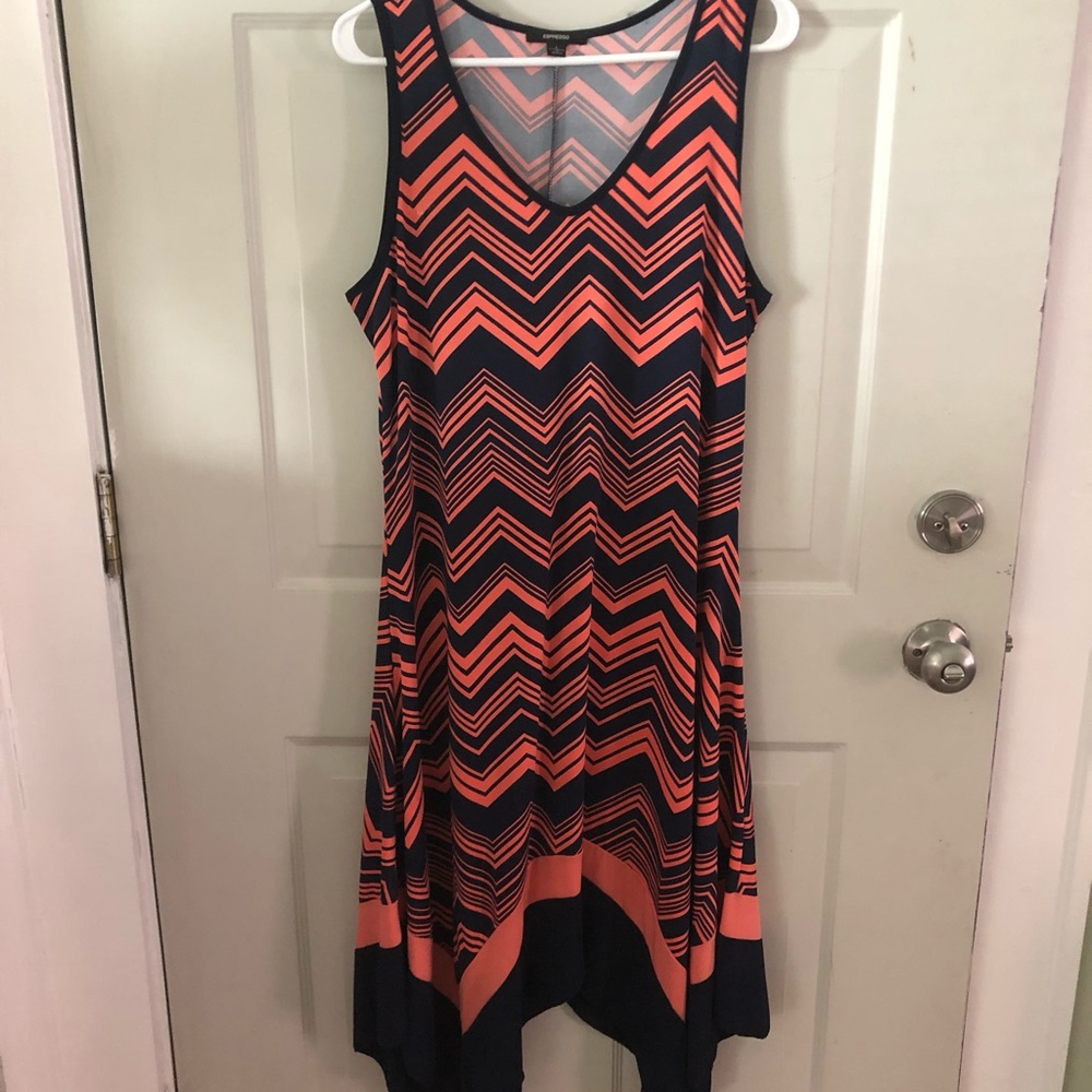 Summer blue and pink/coral dress